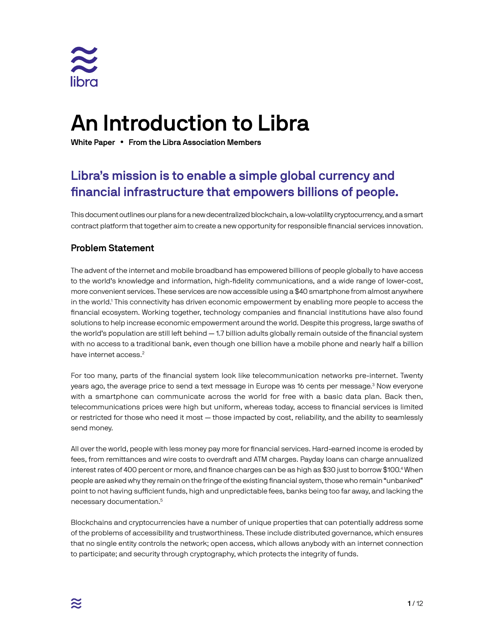 An Introduction to Libra - White Paper