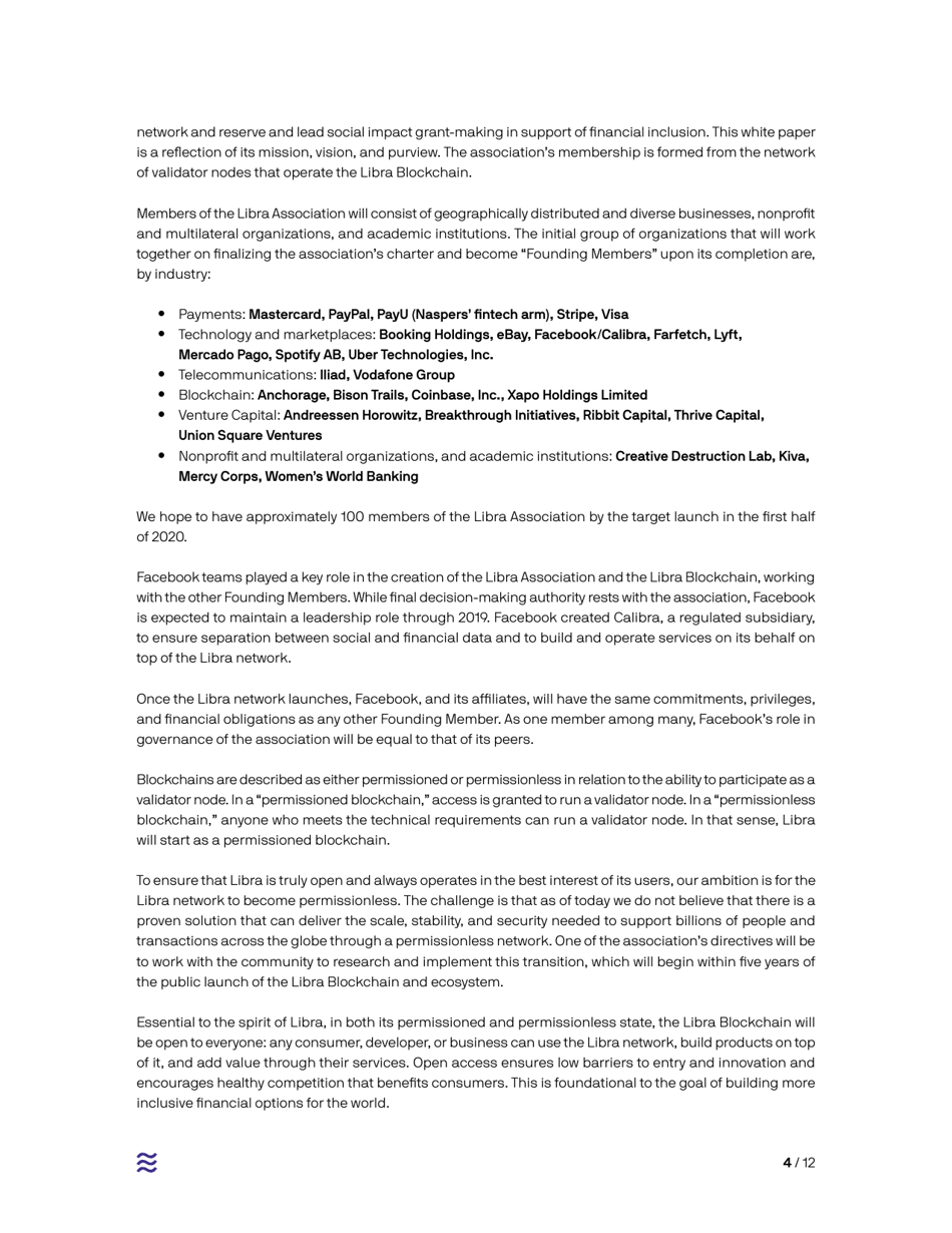 An Introduction to Libra - White Paper, Page 4