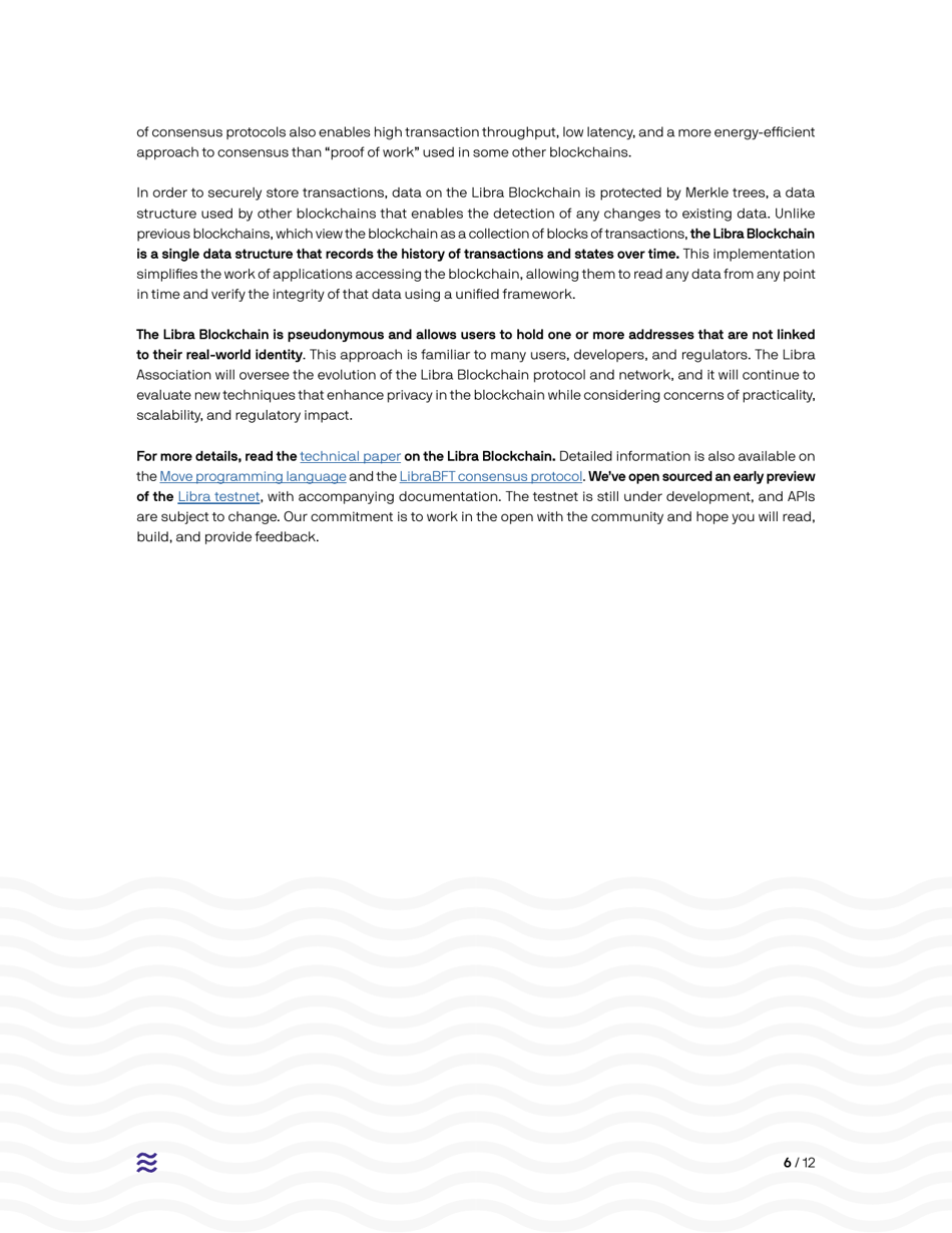 An Introduction to Libra - White Paper, Page 6