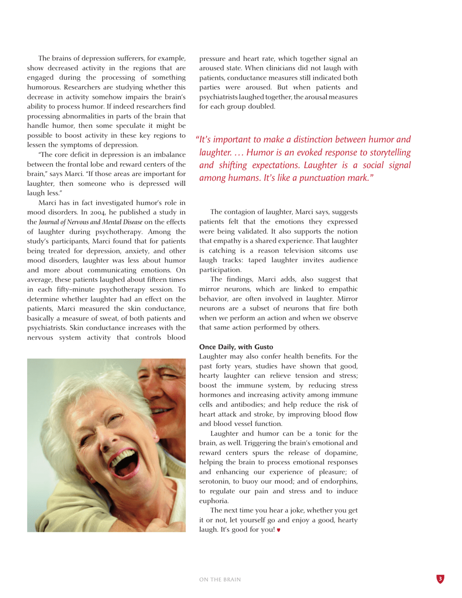 On the Brain - Humor, Laughter, and Those Aha Moments, Page 3