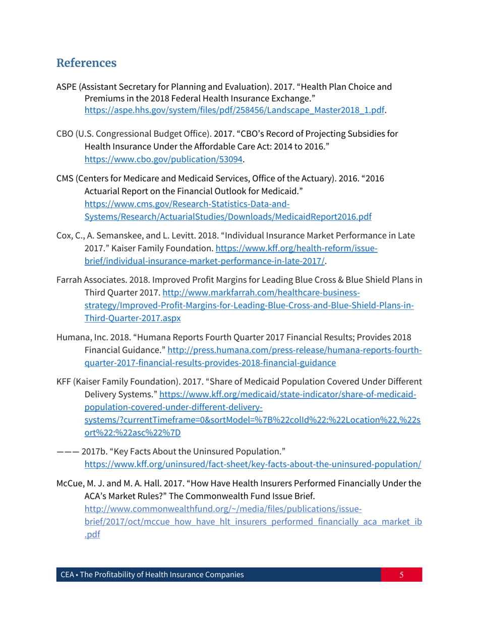 The Profitability of Health Insurance Companies, Page 6