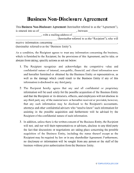 Document preview: Business Non-disclosure Agreement Template