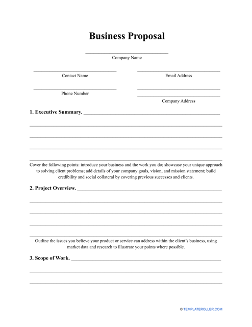 Business Proposal Template Download Pdf