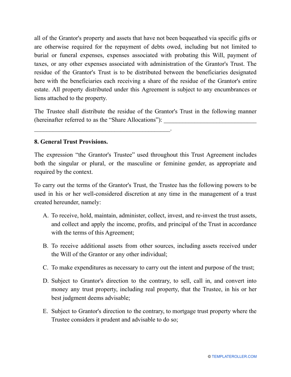 Living Trust Form, Page 4