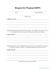 &quot;Request for Proposal (Rfp) Template&quot;