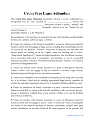 Document preview: Crime Free Lease Addendum Template