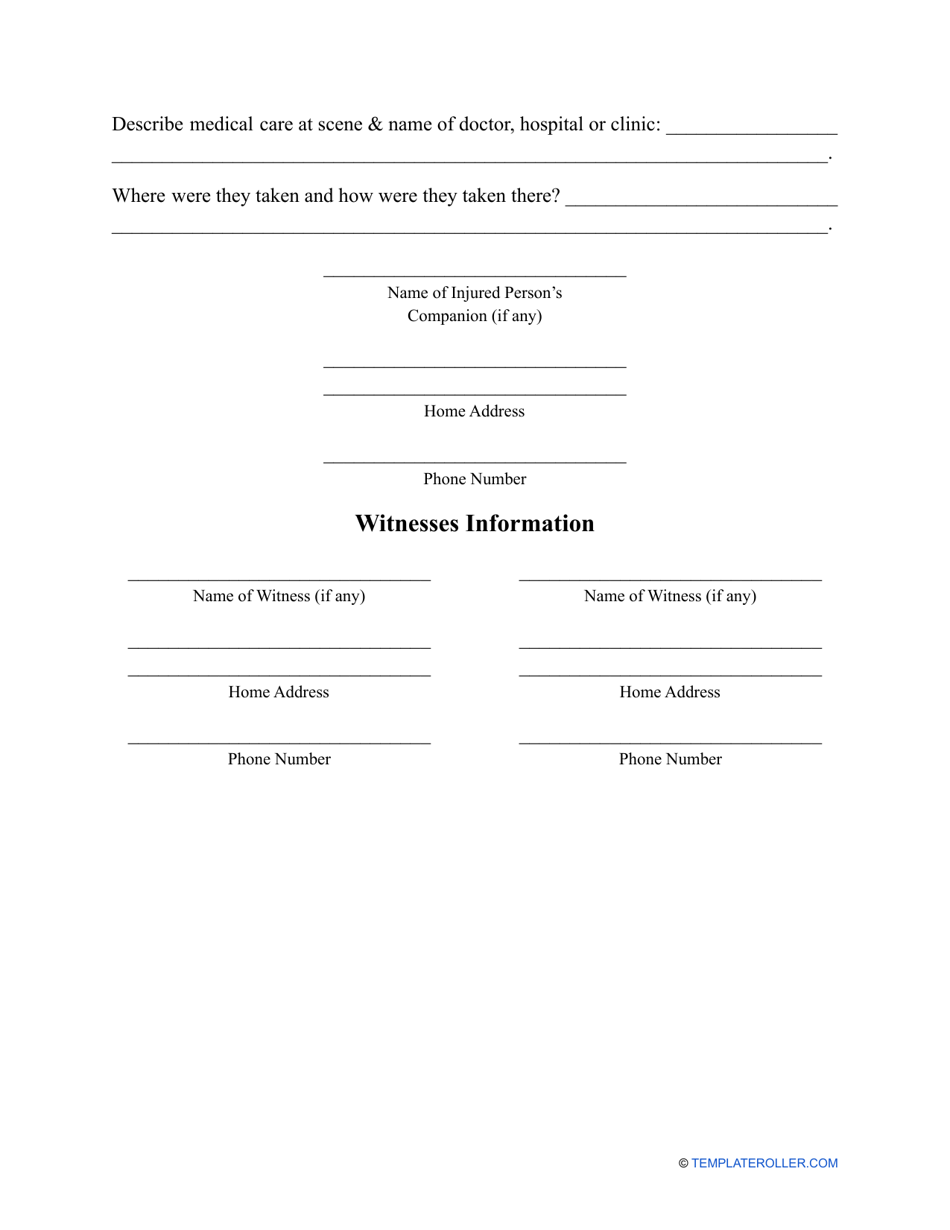 Customer Incident Report Form, Page 3