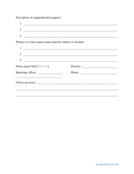 Security Incident Report Template, Page 2