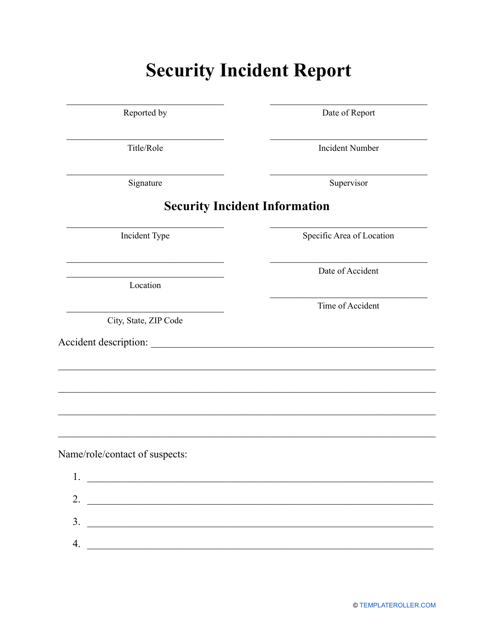 Security Incident Report Template