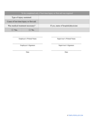Workplace Incident Report Template, Page 2