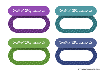 Document preview: Name Tag Template