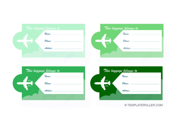 Document preview: Luggage Tag Template - Green
