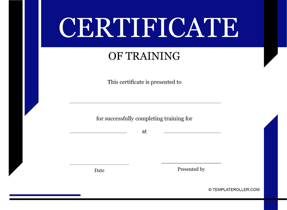 Training Certificate Template - Dark Blue Download Printable PDF ...