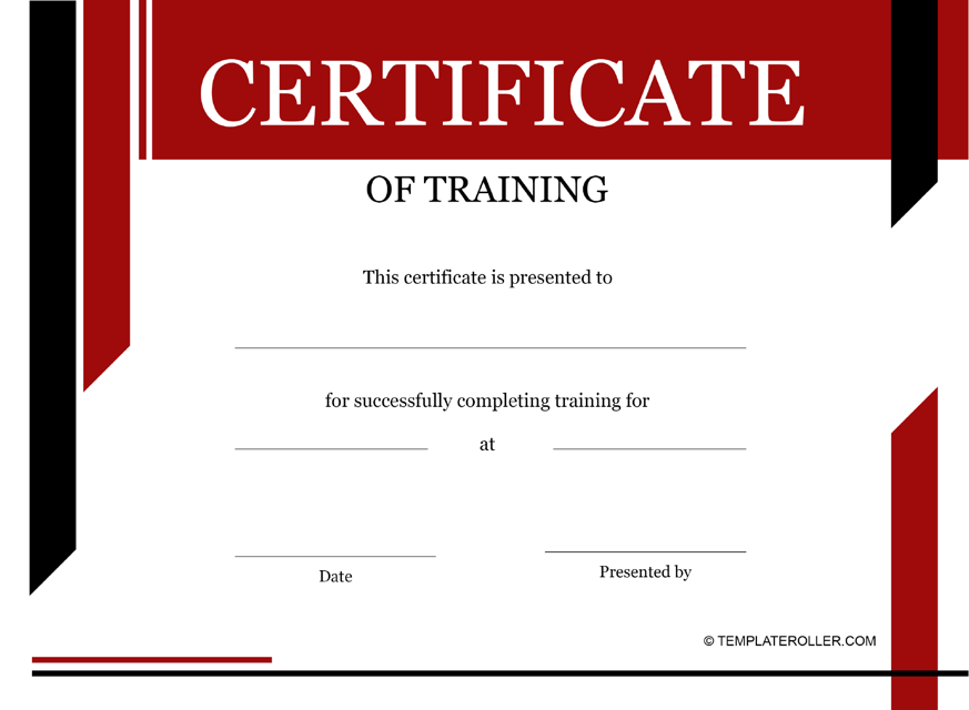 Training Certificate Template - Red