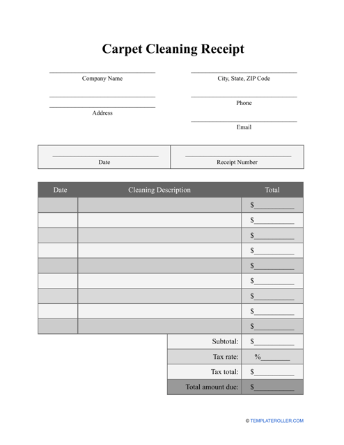 Carpet Cleaning Receipt Template Download Pdf