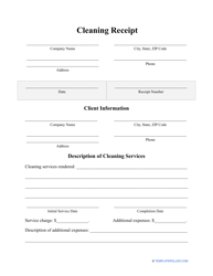 Document preview: Cleaning Receipt Template