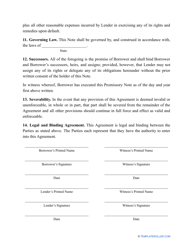 Family Loan Agreement Template, Page 3