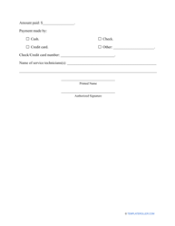 Oil Change Receipt Template, Page 2