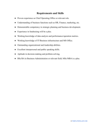 Sample Chief Operating Officer Job Description, Page 2