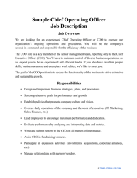 Sample Chief Operating Officer Job Description