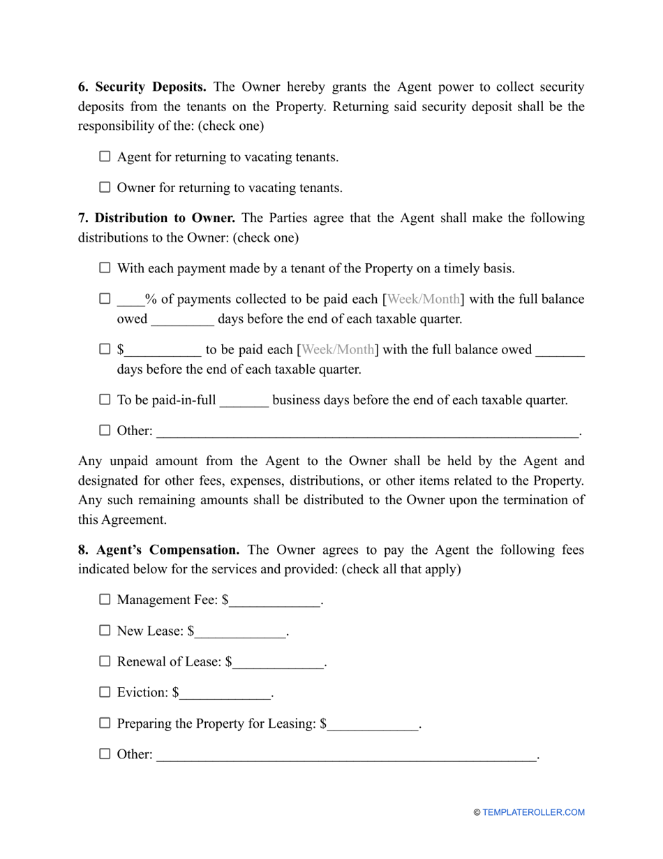 Property Management Agreement Template - Massachusetts, Page 3