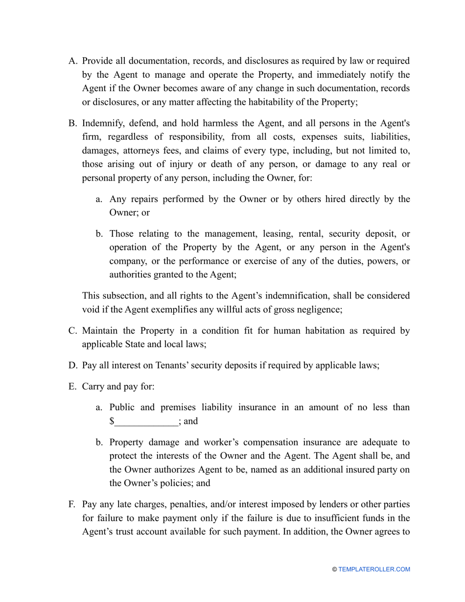 Property Management Agreement Template - Massachusetts, Page 5