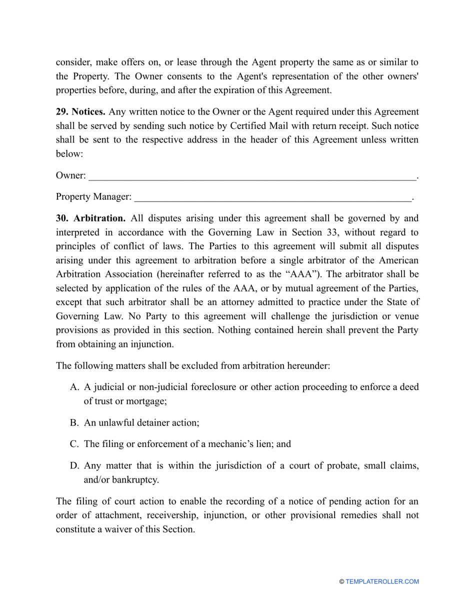 Property Management Agreement Template - North Dakota, Page 8