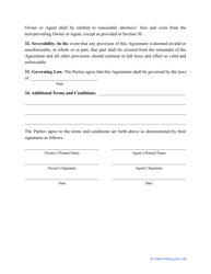 Property Management Agreement Template - South Carolina, Page 9