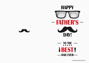 Document preview: Father's Day Card Template - Grey