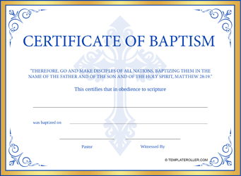 &quot;Baptism Certificate Template&quot;