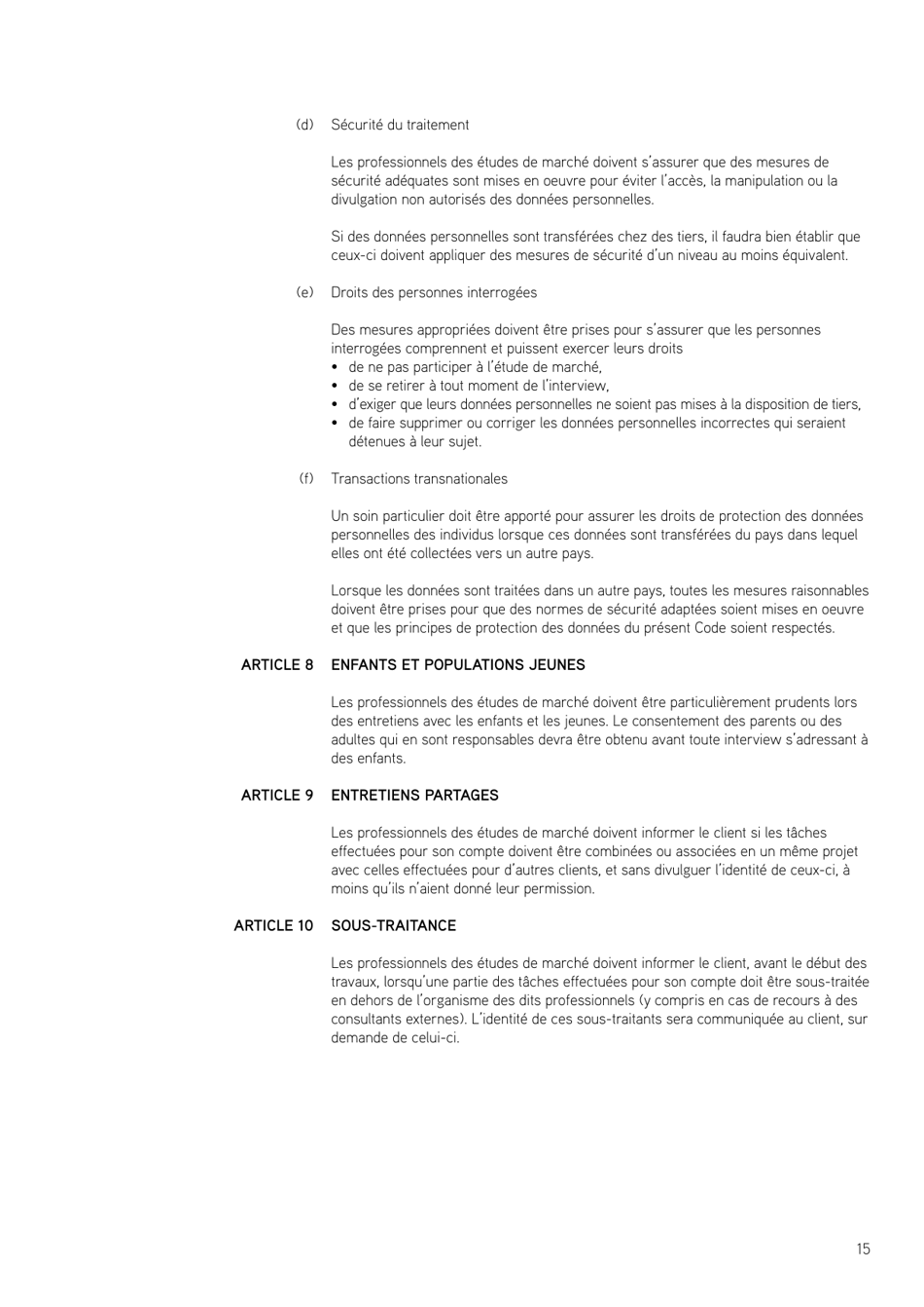 Icc / Esomar International Code on Market and Social Research, Page 17