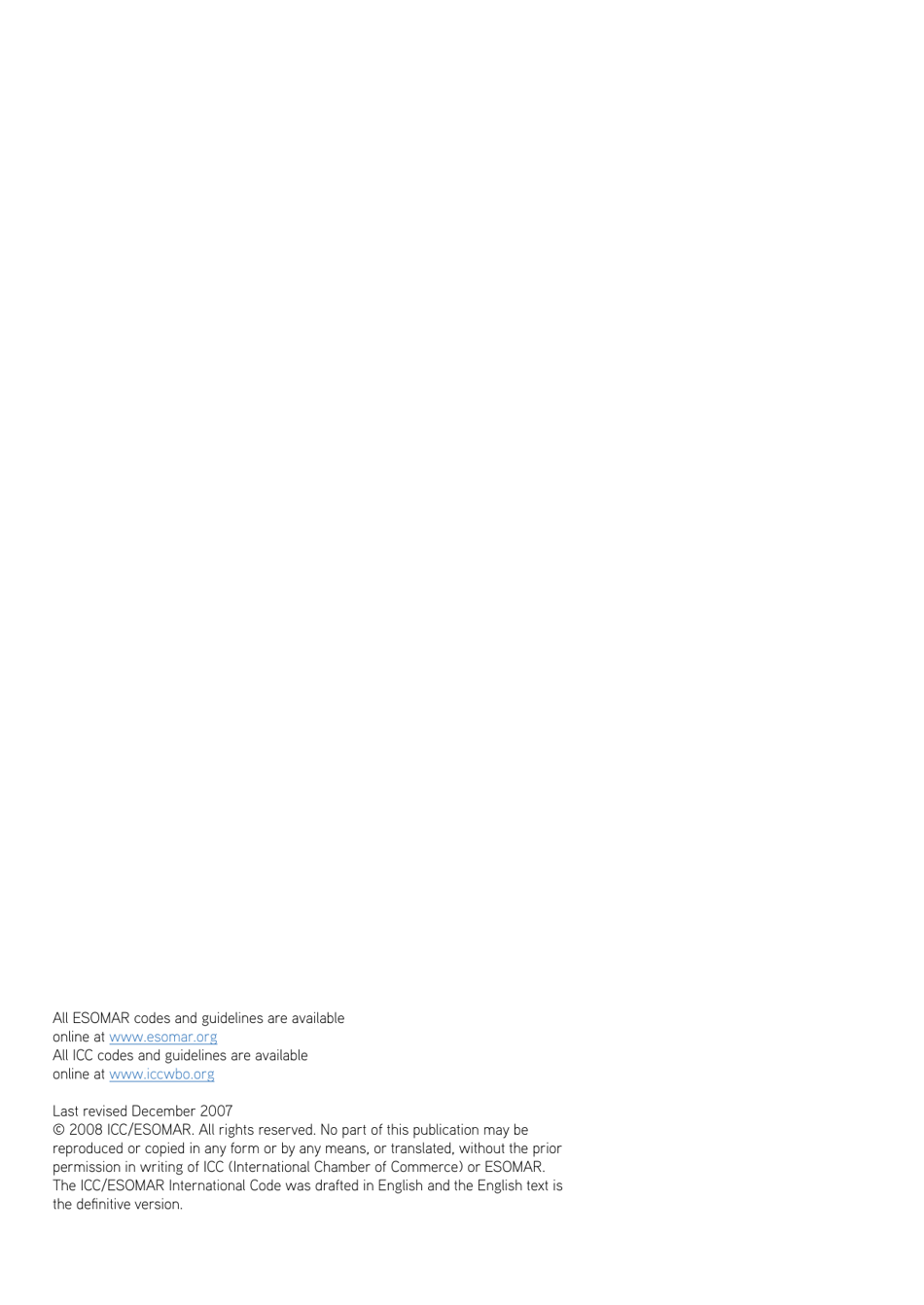 Icc / Esomar International Code on Market and Social Research, Page 2