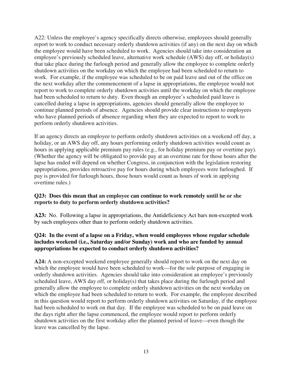 Frequently Asked Questions During a Lapse in Appropriations, Page 13