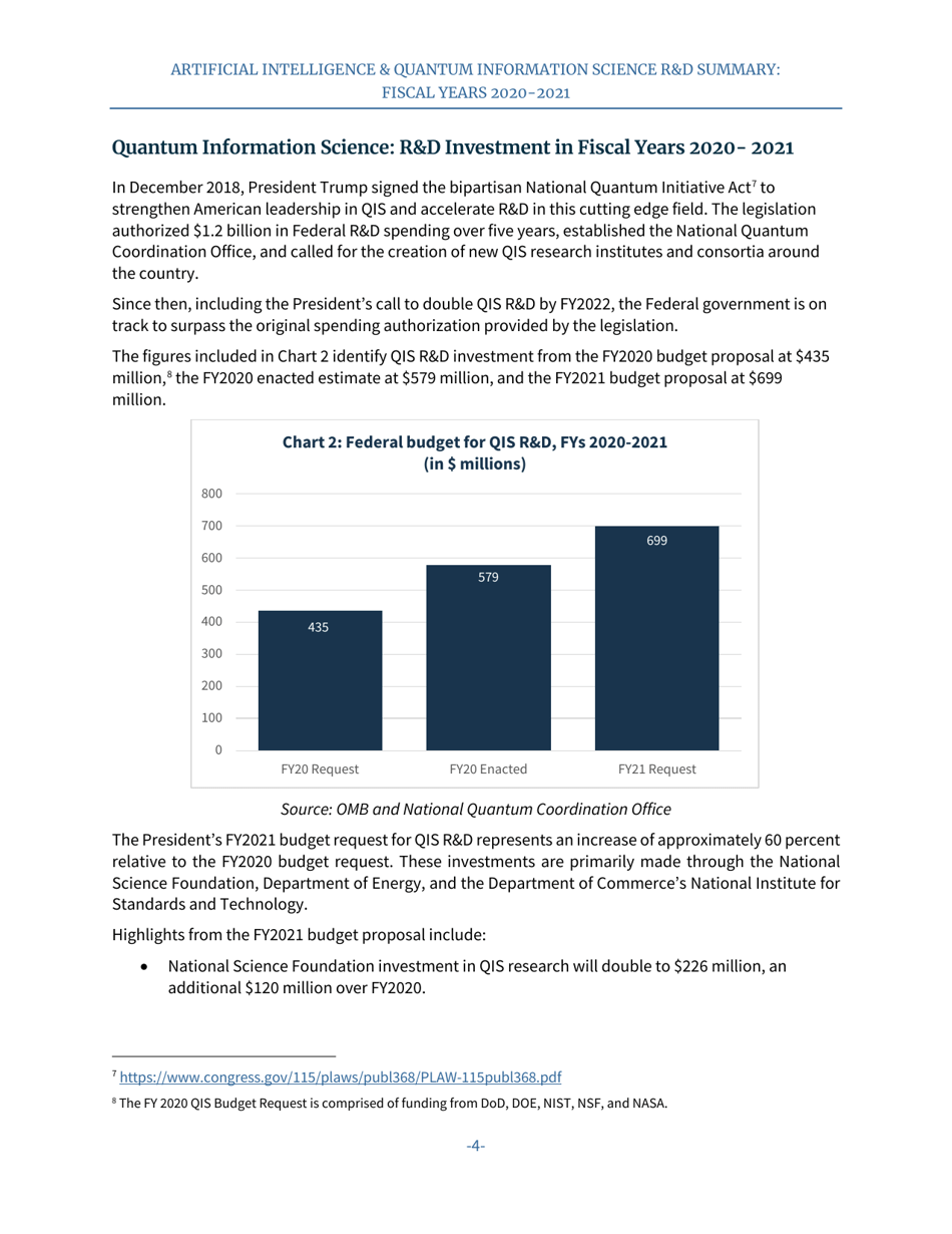 Artificial Intelligence  Quantum Information Science Rd Summary: Fiscal Years 2020-2021, Page 5