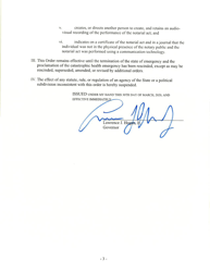 Order of the Governor of the State of Maryland Number 20-03-30-04 - Authorizing Remote Notarizations - Maryland, Page 3