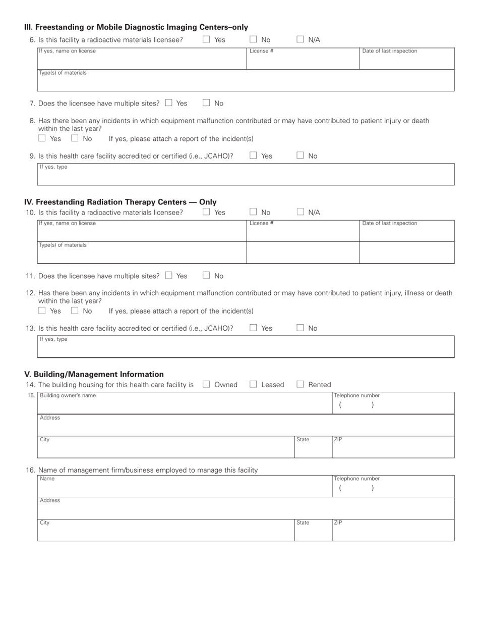 Form HEA5134 Health Care Facility Initial License Application - Ohio, Page 2
