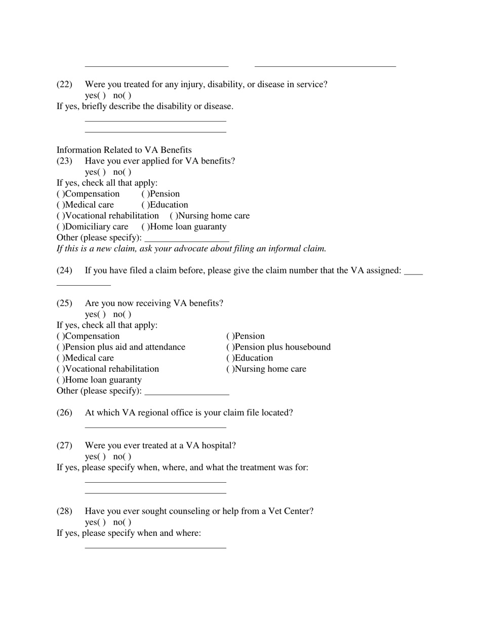 Individual Unemployability (Iu or Tdiu) Intake Form - North Dakota, Page 3