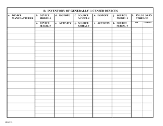 Form HEA0113 General License Device Inventory Form - Ohio, Page 3