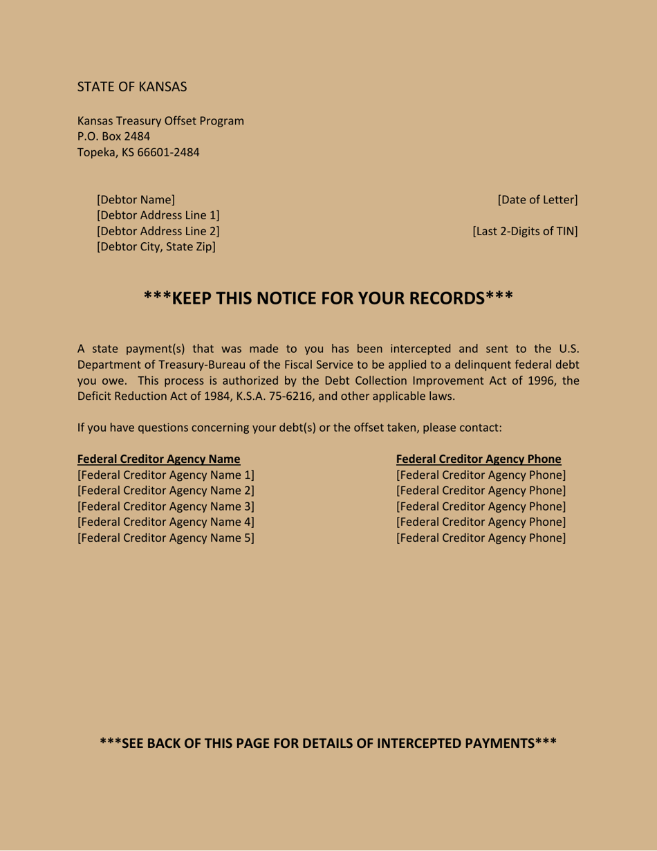 Ktop Offset Notice - Kansas, Page 1