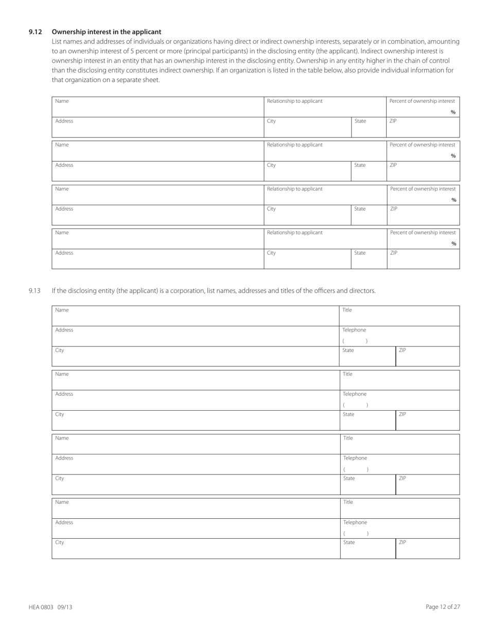 Form HEA0803 Application for Certificate of Need - Ohio, Page 12