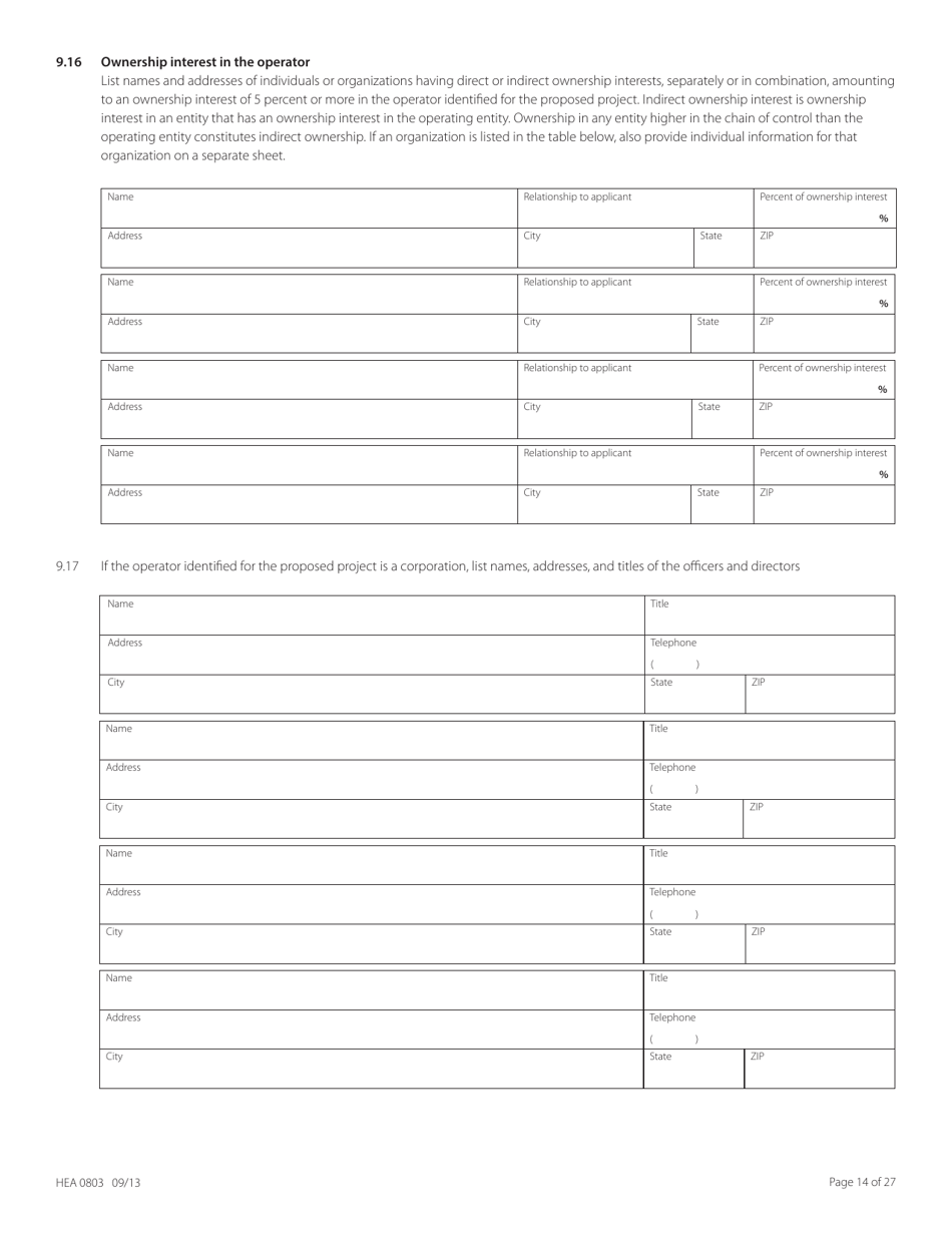 Form HEA0803 Application for Certificate of Need - Ohio, Page 14