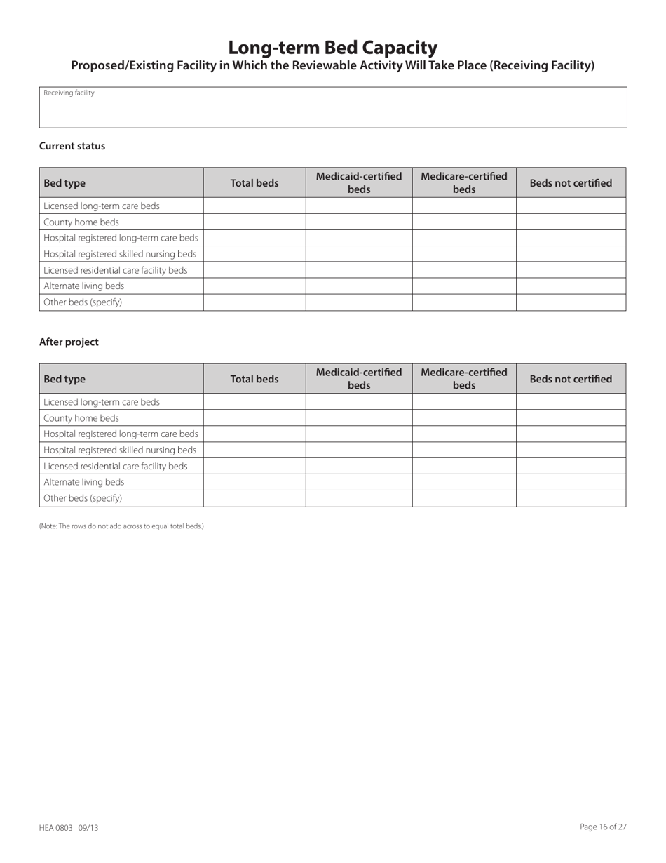 Form HEA0803 Application for Certificate of Need - Ohio, Page 16
