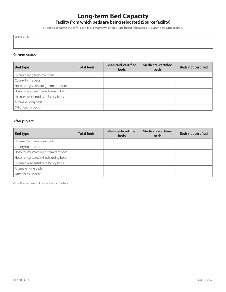 Form HEA0803 Application for Certificate of Need - Ohio, Page 17