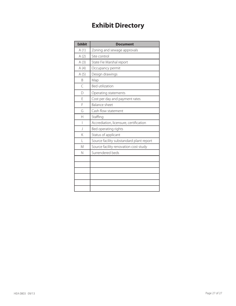 Form HEA0803 Application for Certificate of Need - Ohio, Page 27