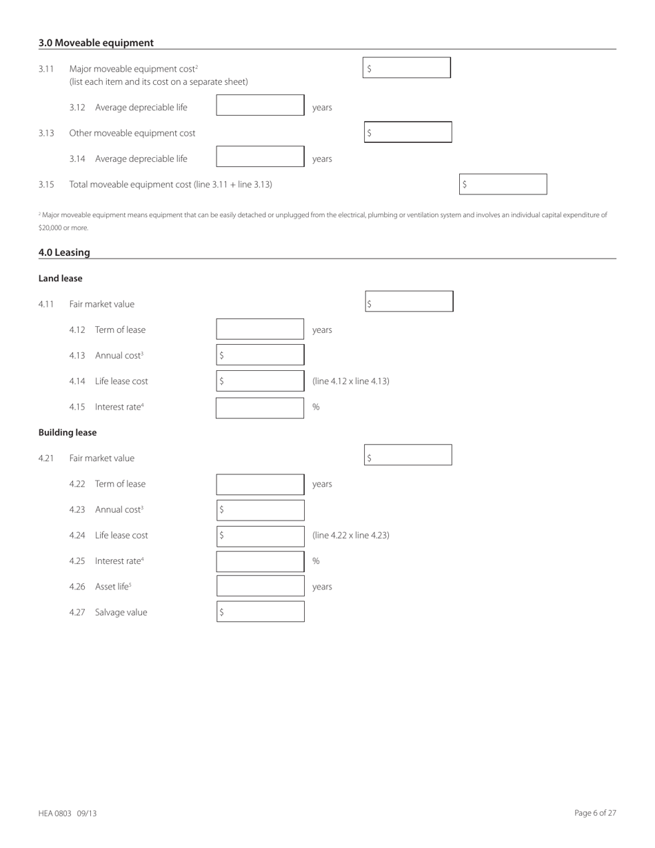 Form HEA0803 Application for Certificate of Need - Ohio, Page 6