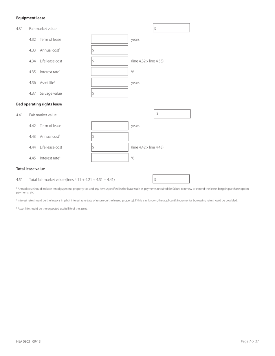 Form HEA0803 Application for Certificate of Need - Ohio, Page 7