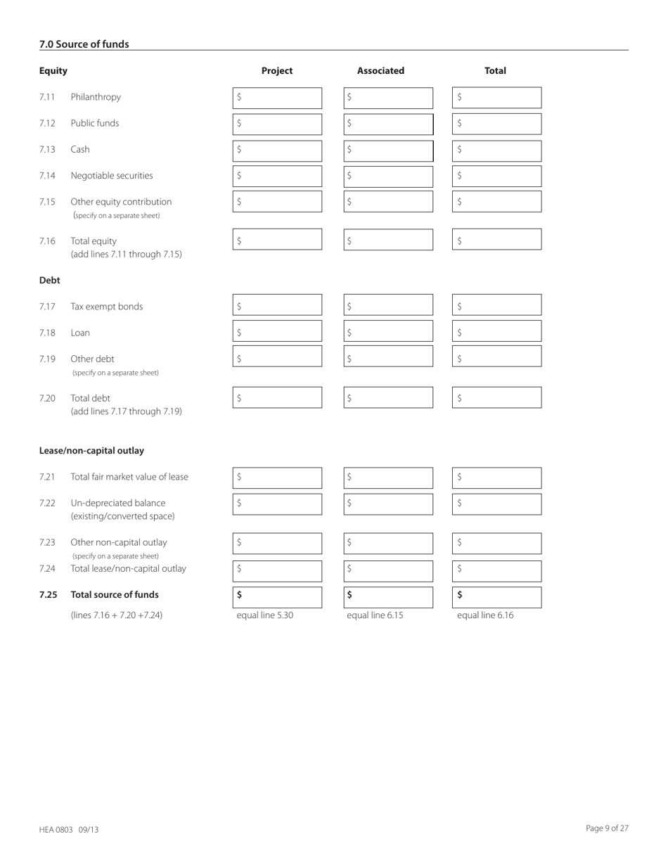 Form HEA0803 Application for Certificate of Need - Ohio, Page 9