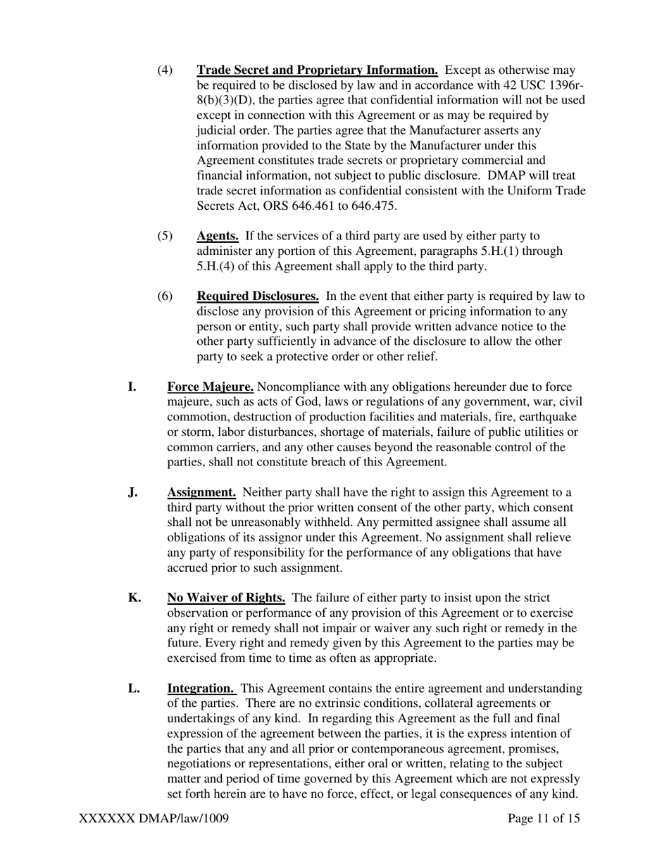 Supplemental Rebate Agreement - Oregon, Page 11