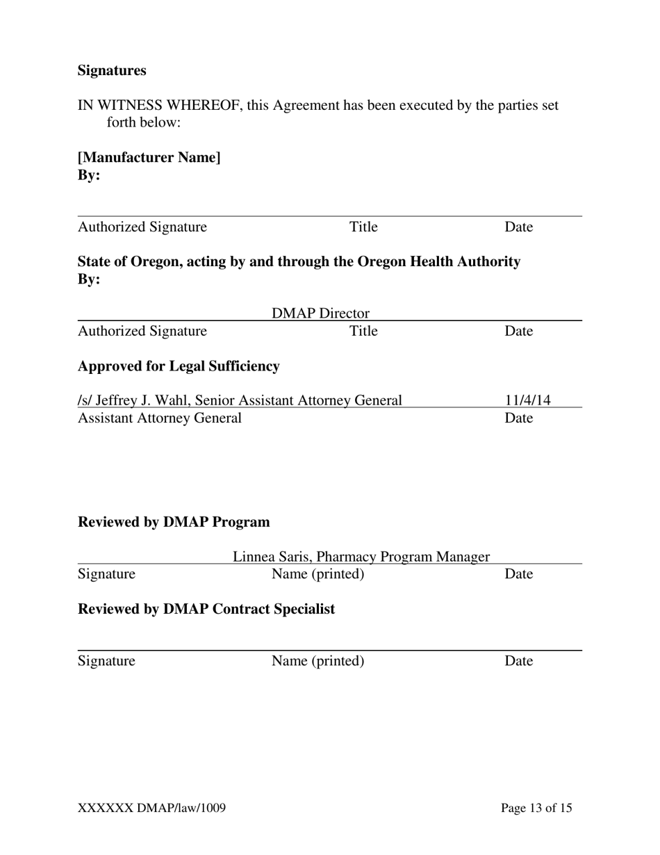 Supplemental Rebate Agreement - Oregon, Page 13