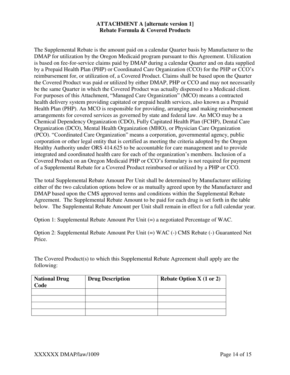 Supplemental Rebate Agreement - Oregon, Page 14